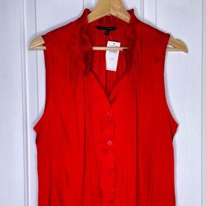 Red Sleeveless Blouse by Banana Republic